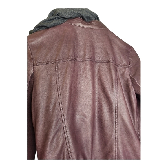 HINGE Leather Hooded Jacket. Ladies Size XS - Picture 7 of 16